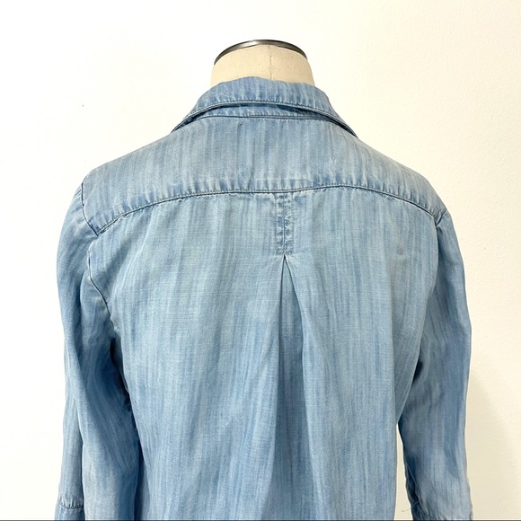 Bella Dahl- Light Blue Tencel Button Down Shirt M - Picture 6 of 8